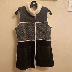 Nordstrom Wool, polyester, faux fur and fake leather super comfortable vest